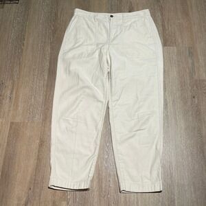 J.Crew Women's Camp Pants Size 10 Cream 100% Cotton Casual Trousers Joggers‎ EUC